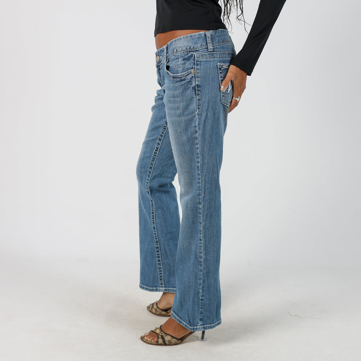 Light Blue Y2K Maurices Straight Jeans (S)