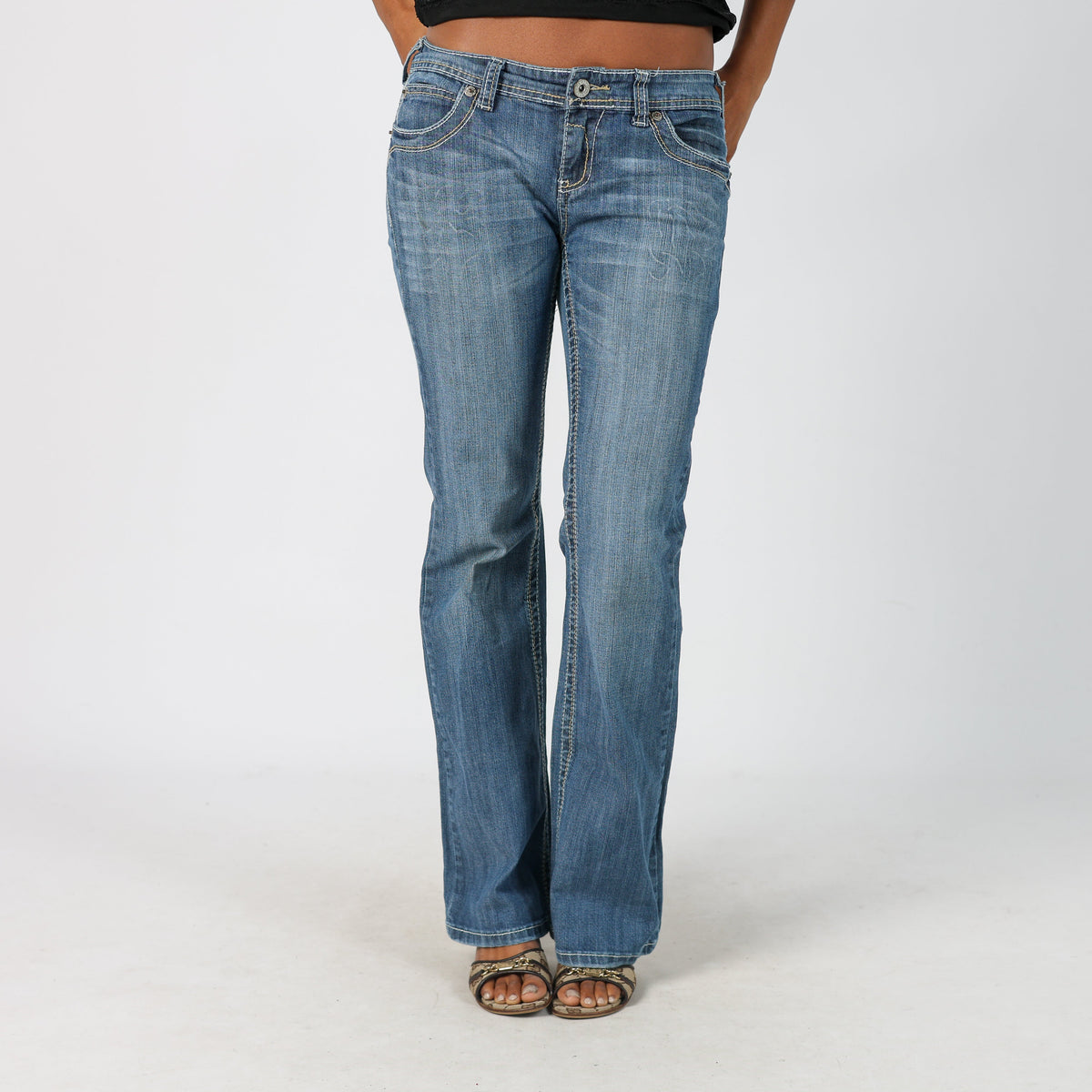 Blue Y2K Straight Jeans (S)