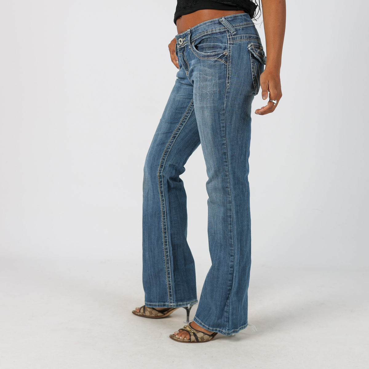 Blue Y2K Straight Jeans (S)