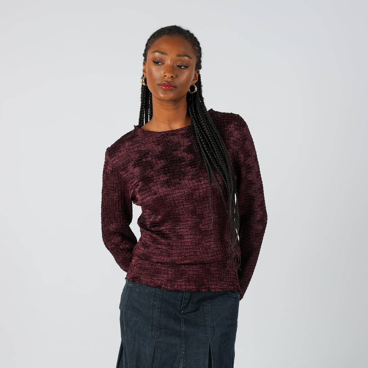 Purple Y2K Street One Long Sleeve Top (S)