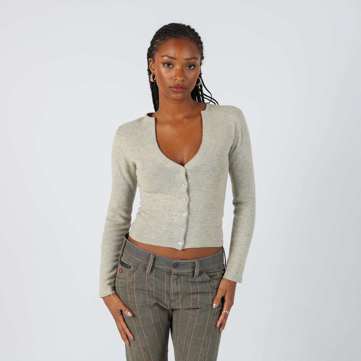 Light Grey Y2K Kookai Cardigan (S)