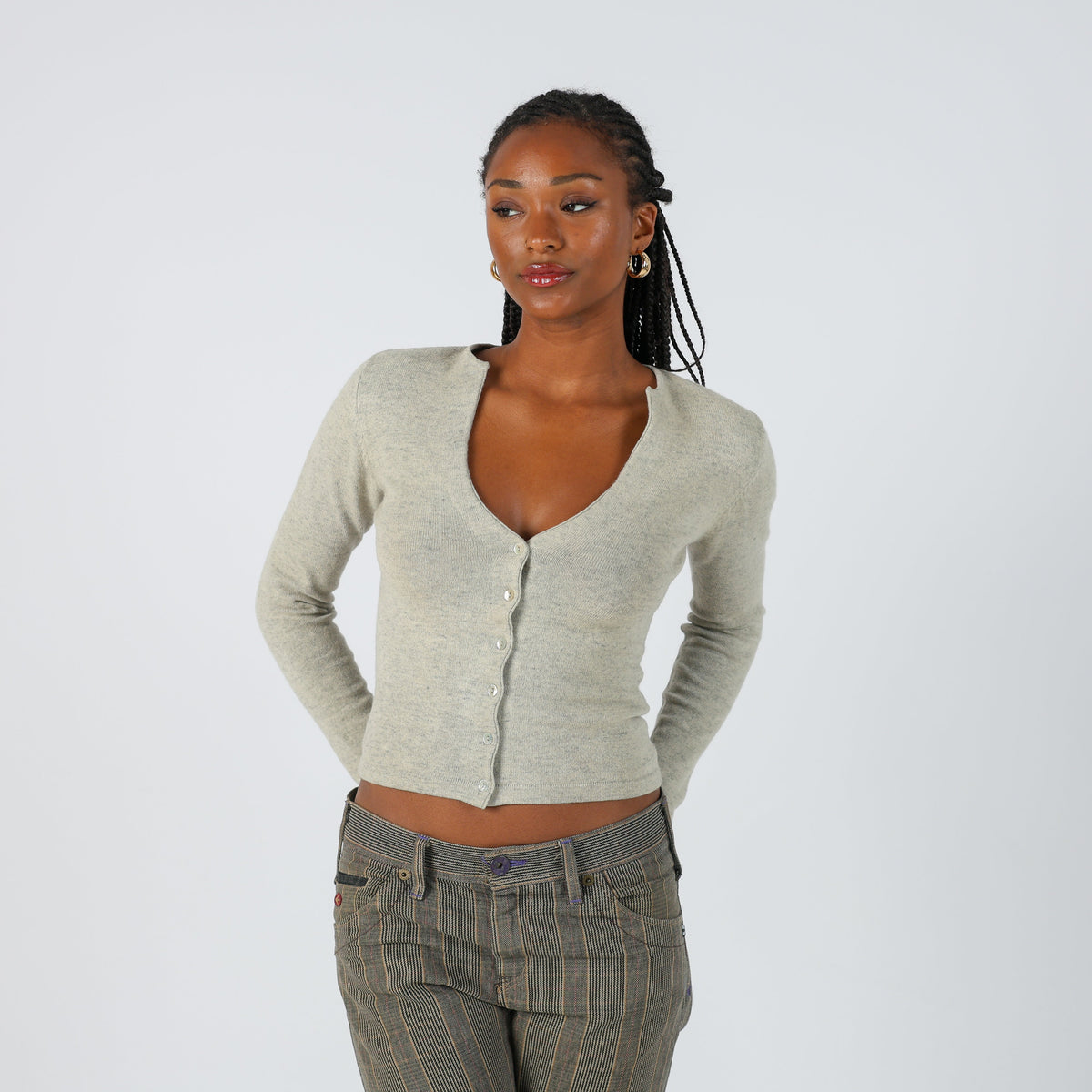 Light Grey Y2K Kookai Cardigan (S)