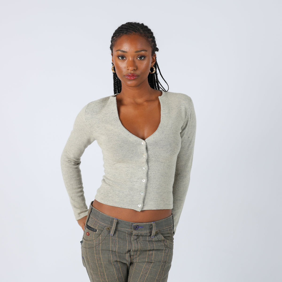 Light Grey Y2K Kookai Cardigan (S)