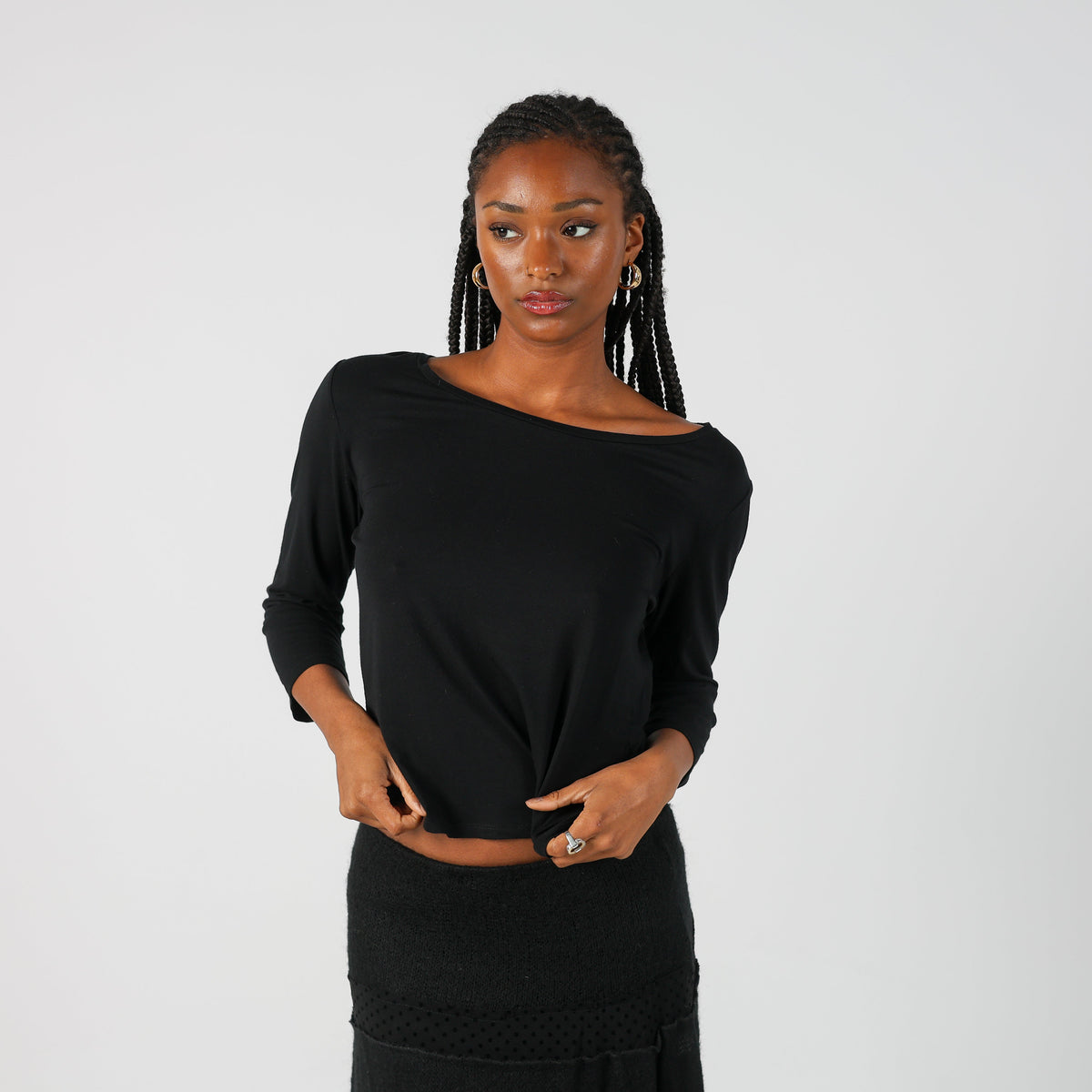 Black Y2K Max Mara Long Sleeve Top (L)
