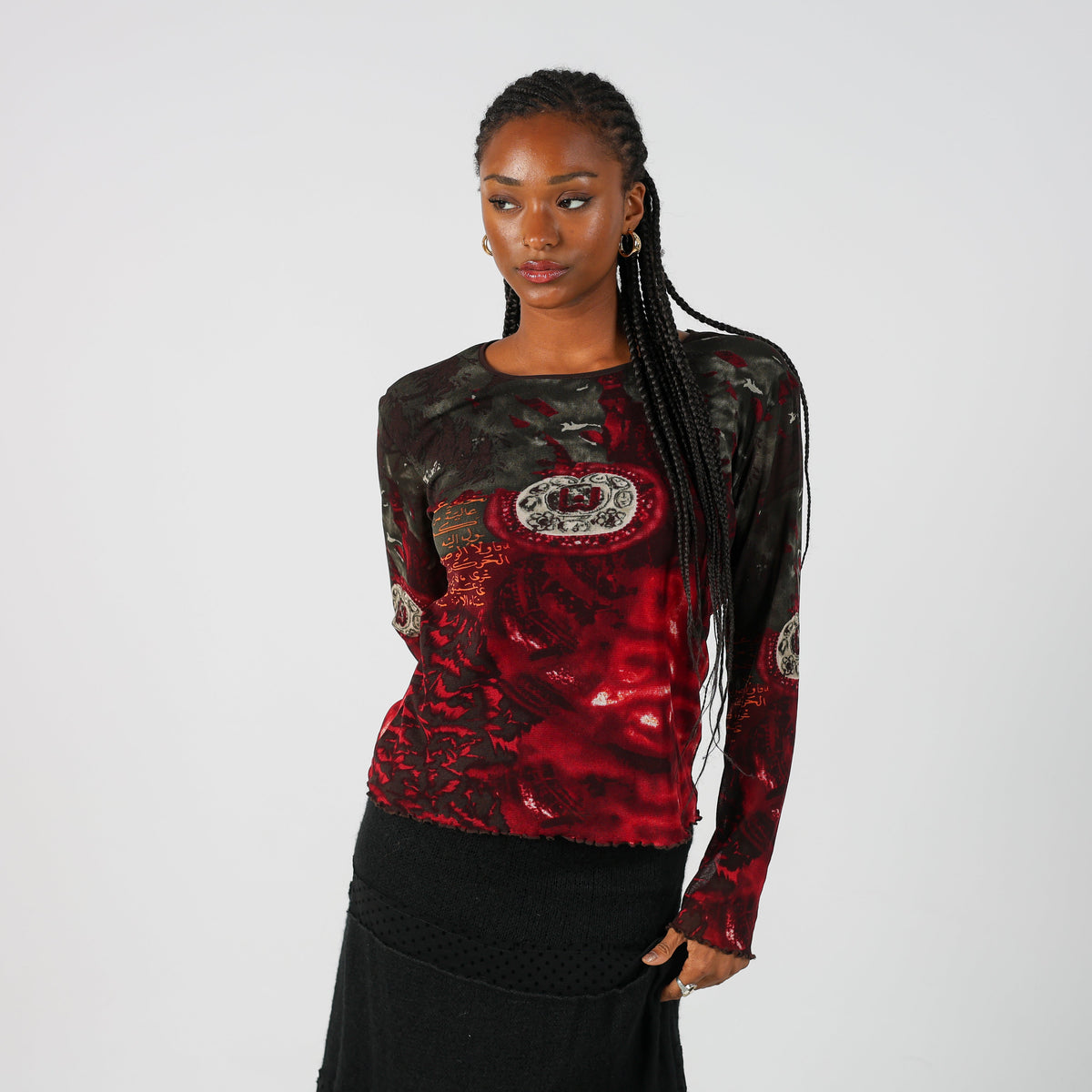 Brown Y2K Street One Long Sleeve Top (10)