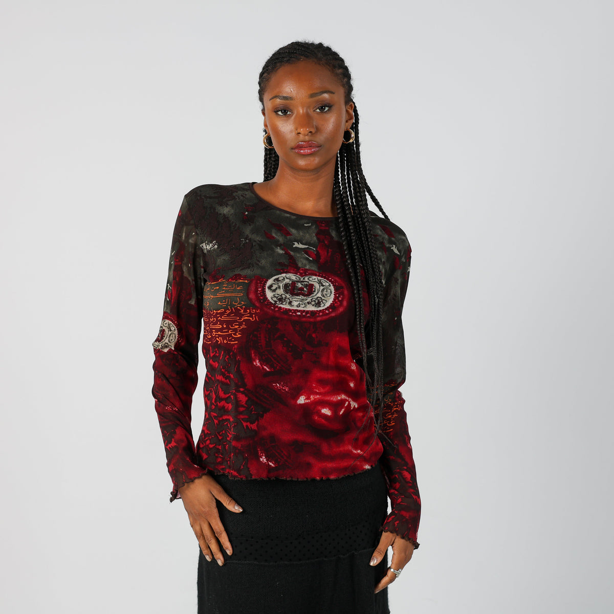 Brown Y2K Street One Long Sleeve Top (10)
