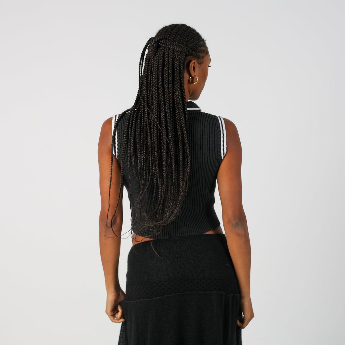 Black Y2K Made in Italy Knitted Top (S)
