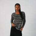 Grey Y2K Long Sleeve Top (S)