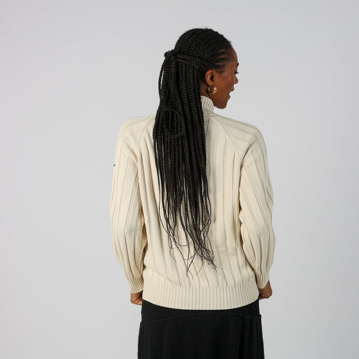 Cream Y2K Fila Knitted Jumper (M)