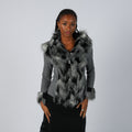Grey Y2K Knitted Jumper Faux fur (S)