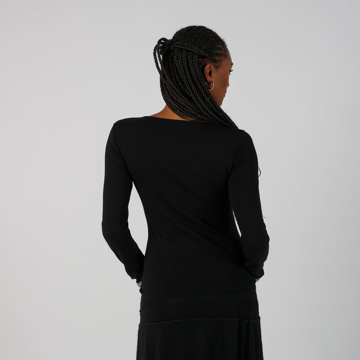 Black Y2K Marella Long Sleeve Top (S)