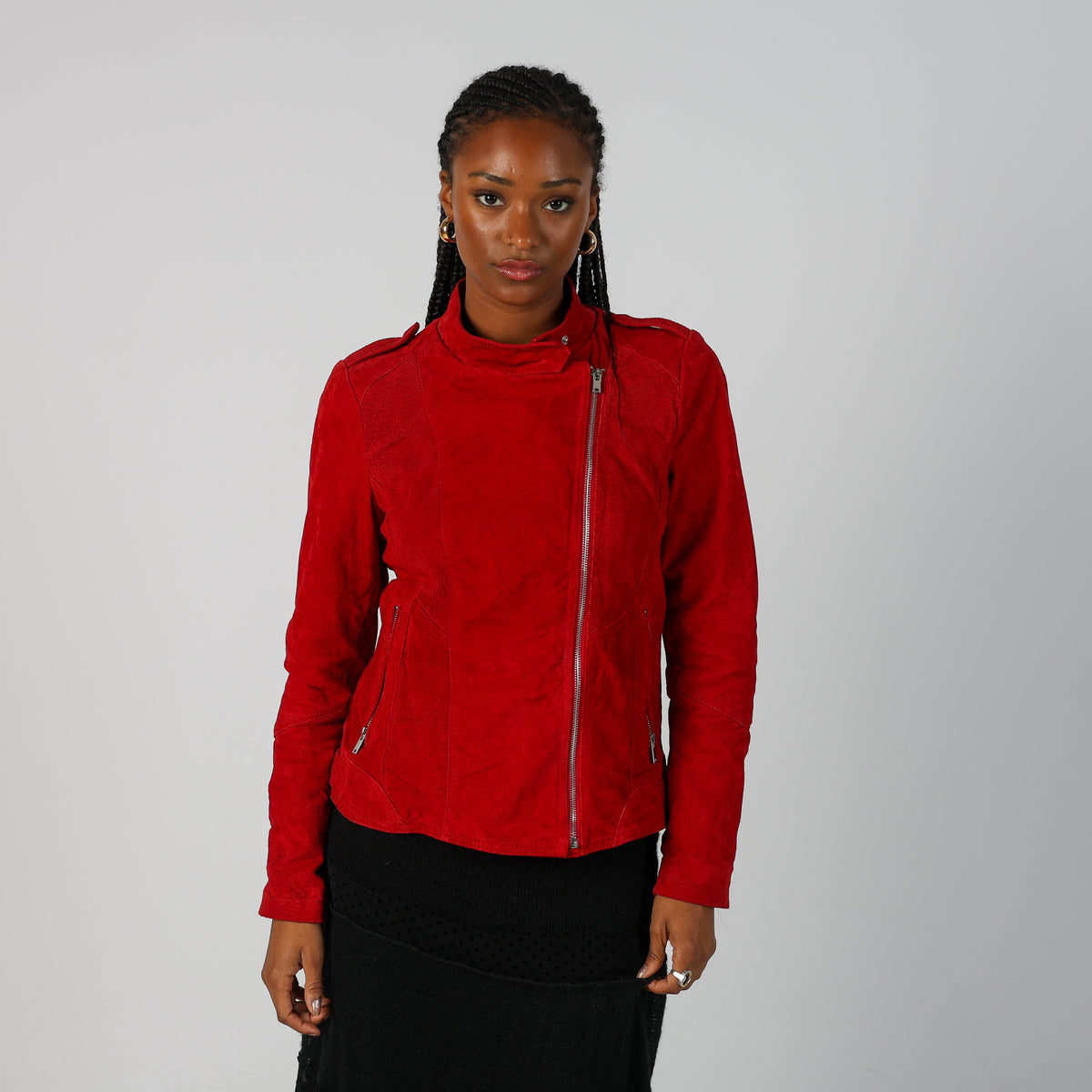 Red Y2K Yessica Leather Jacket (M)