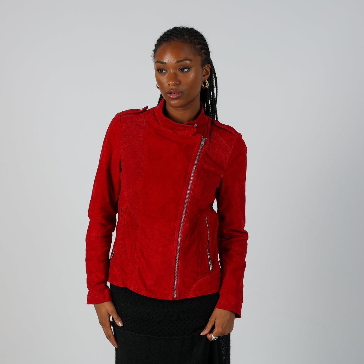 Red Y2K Yessica Leather Jacket (M)
