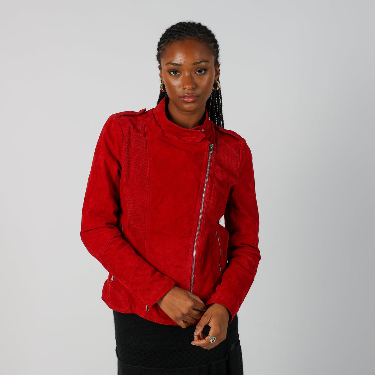 Red Y2K Yessica Leather Jacket (M)