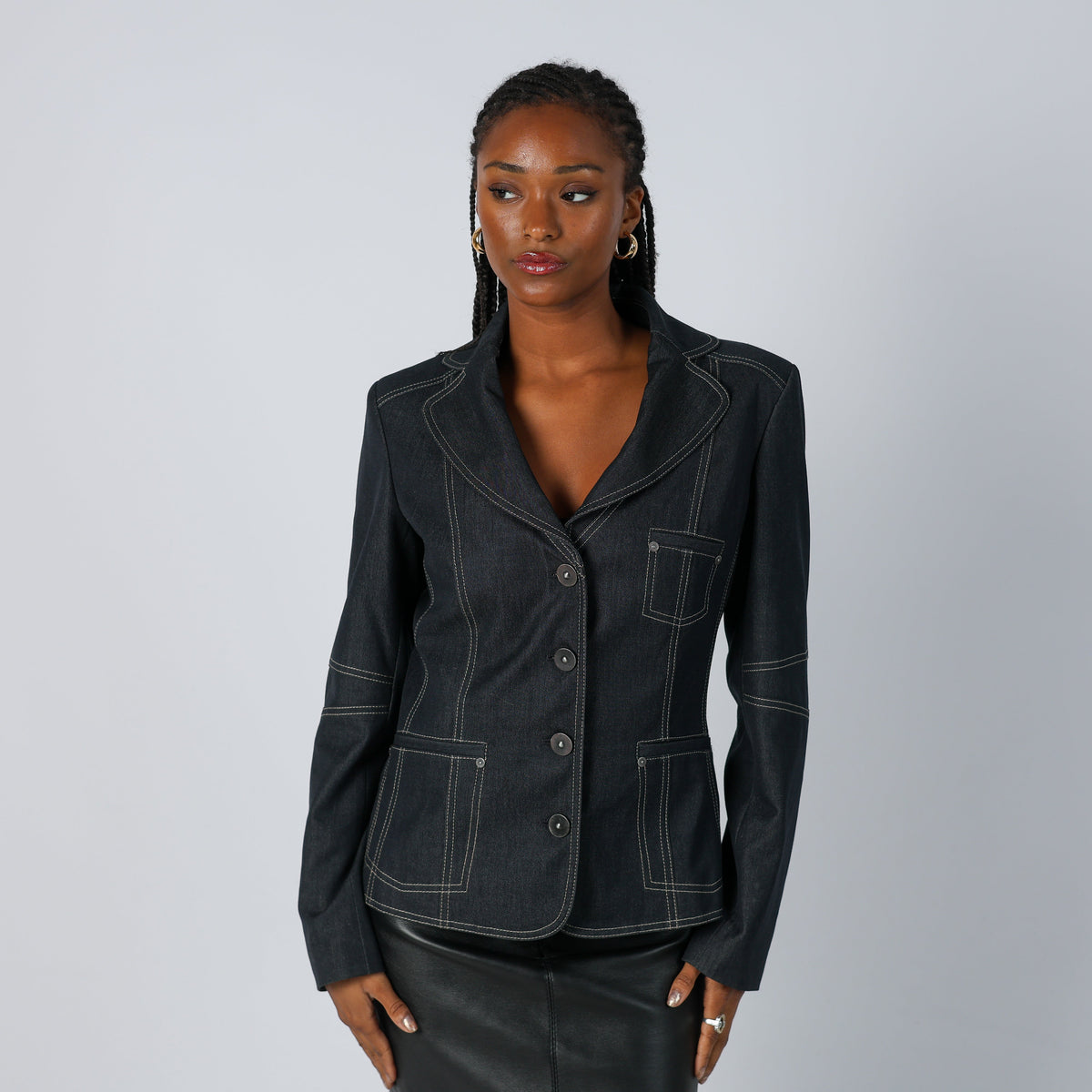 Blue Y2K Made in Italy Denim Jacket (S)