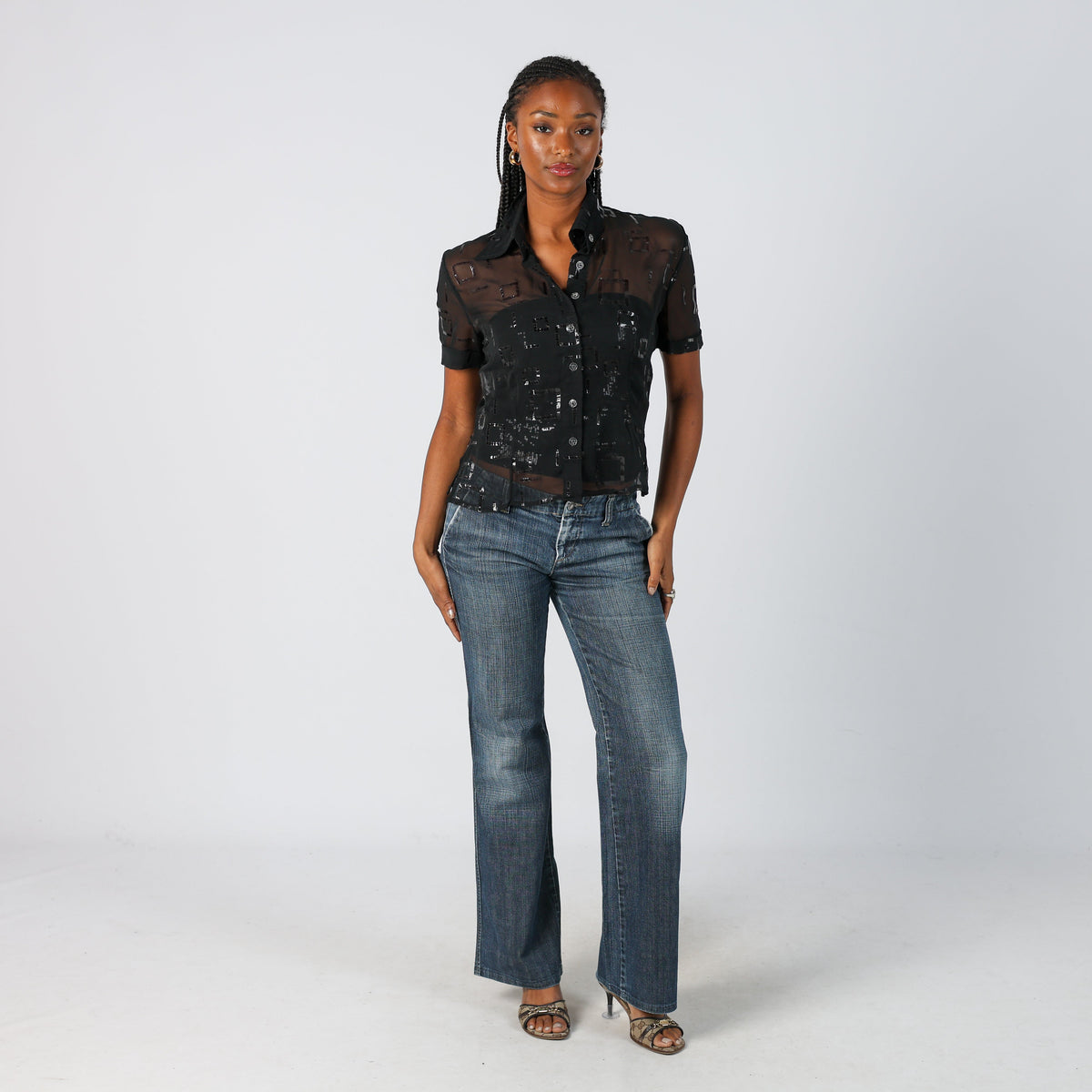 Blue Y2K GAS Dad & Wide Jeans (XS)