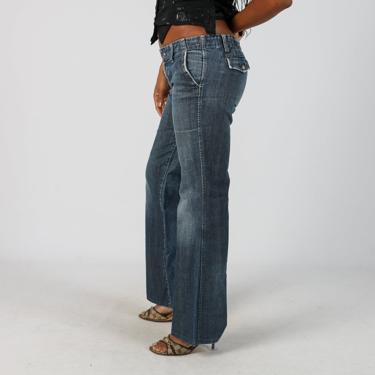 Blue Y2K GAS Dad & Wide Jeans (XS)