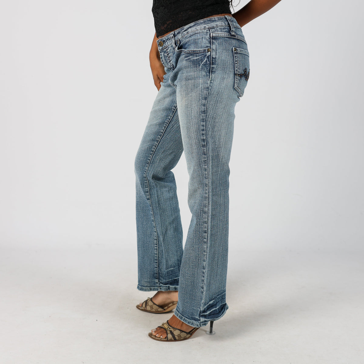 Light Blue Y2K Bootcut Jeans (S)