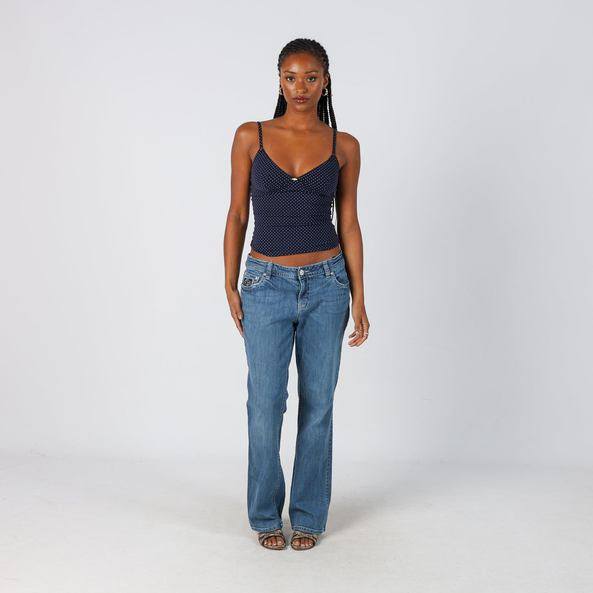 Blue Y2K Straight Jeans (S)