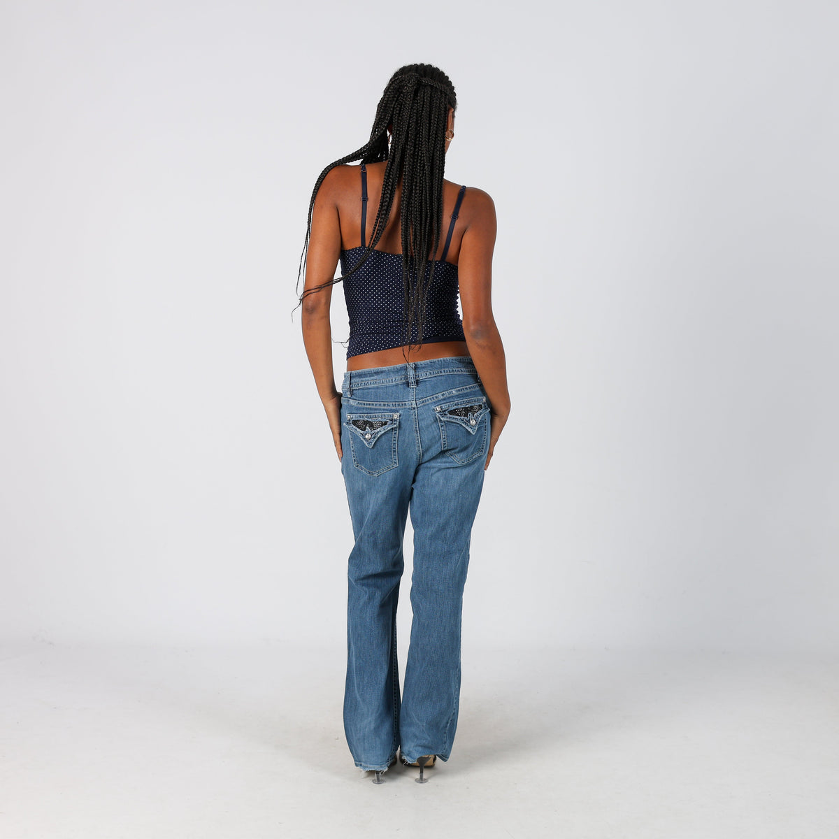 Blue Y2K Straight Jeans (S)
