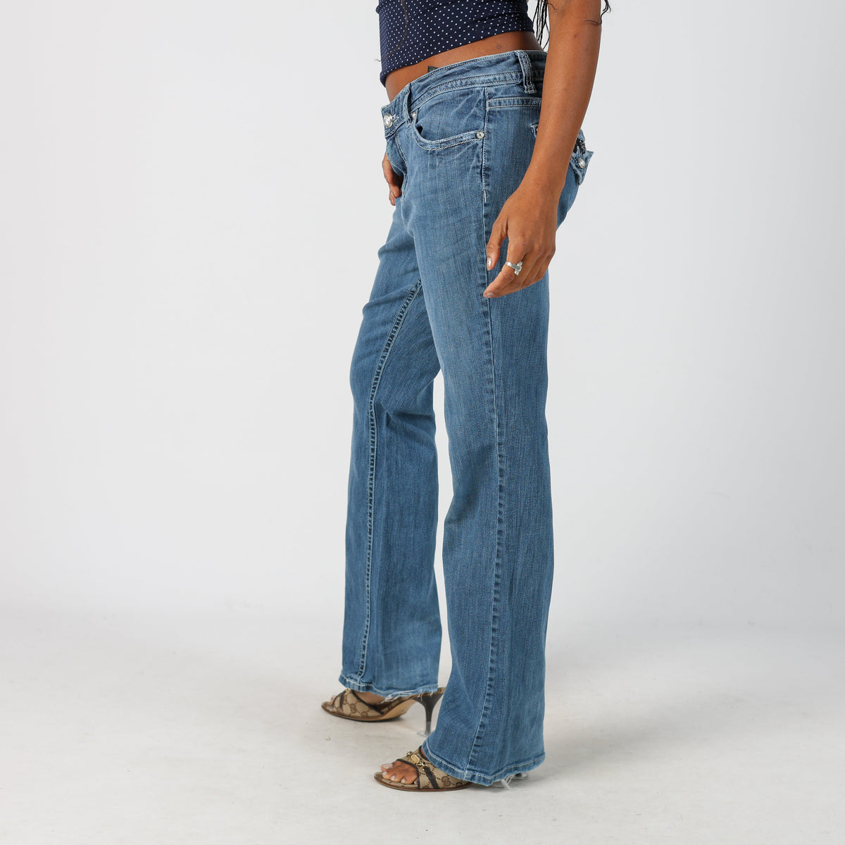 Blue Y2K Straight Jeans (S)