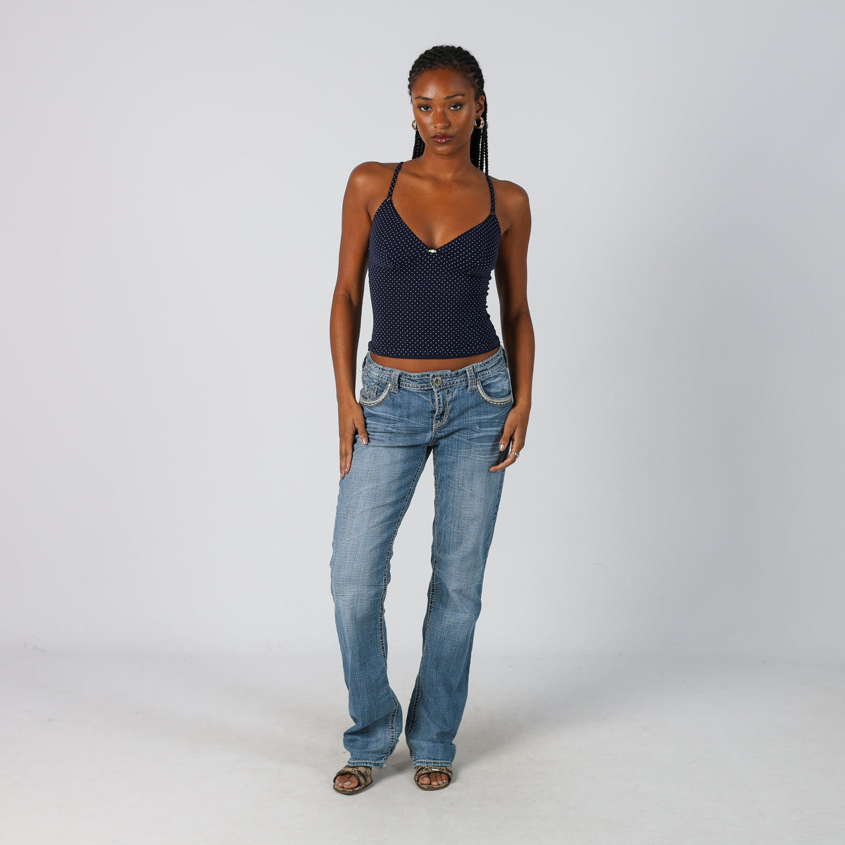 Blue Y2K Straight Jeans (S)