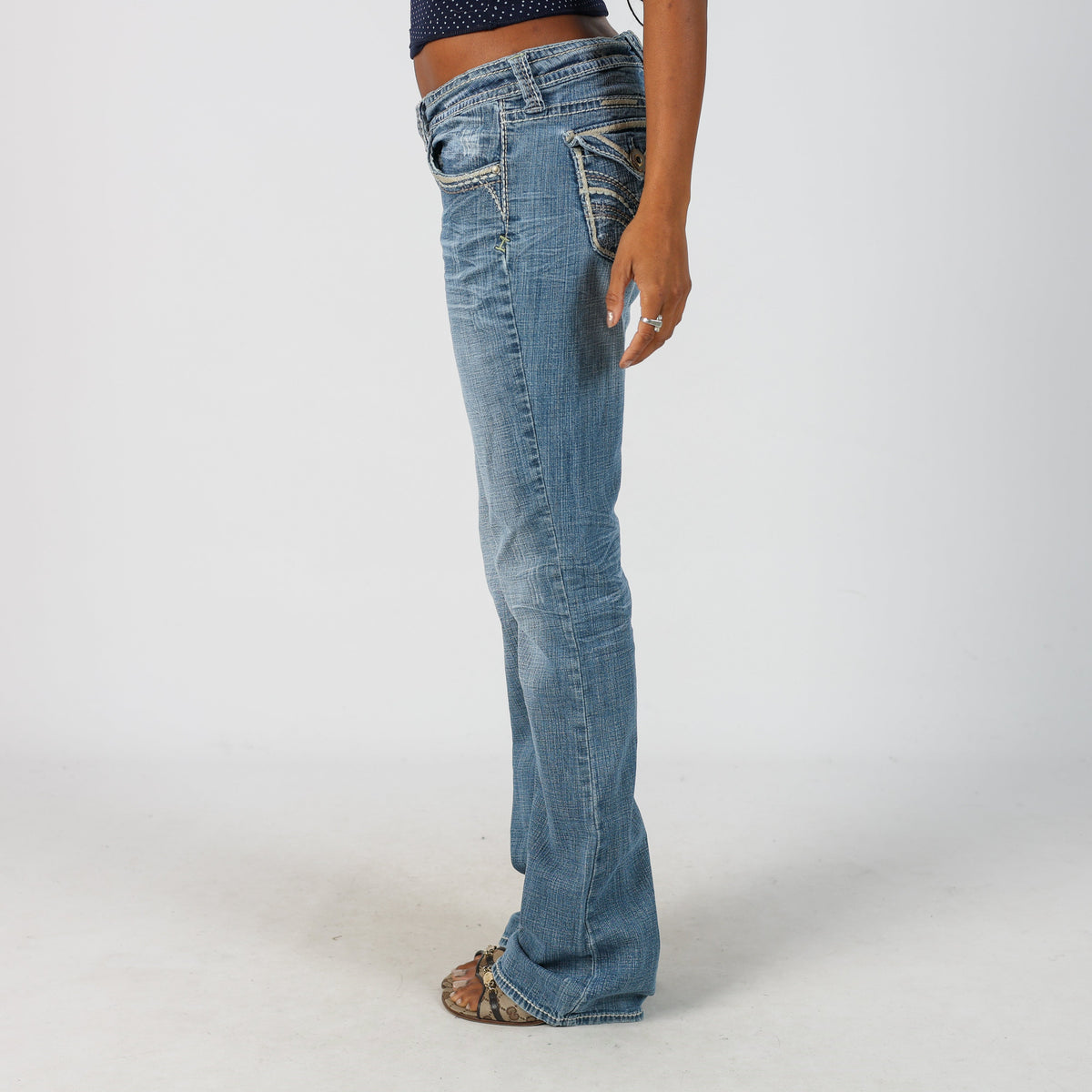 Blue Y2K Straight Jeans (S)