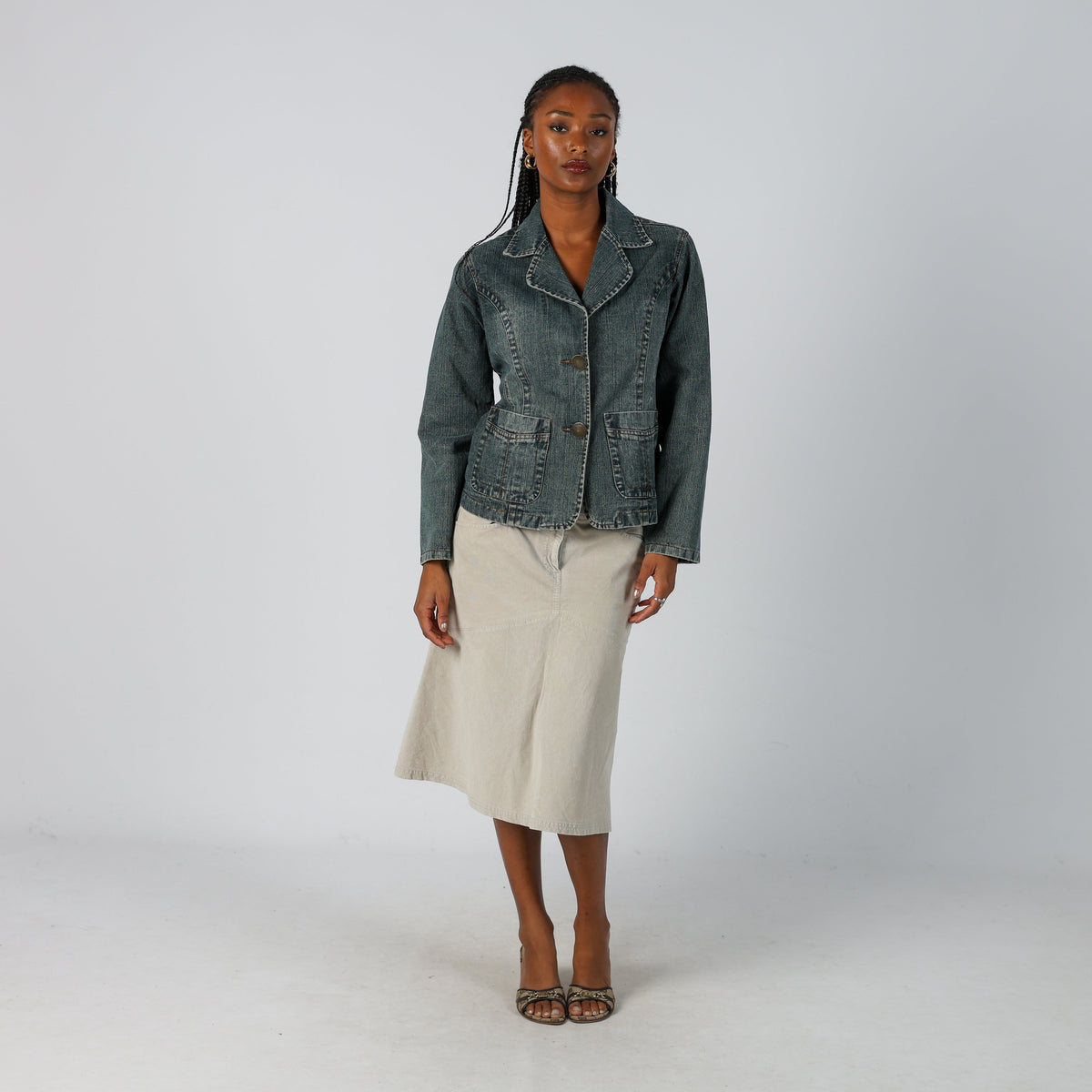 Beige Y2K Marlboro Classics Cord Skirt (S)