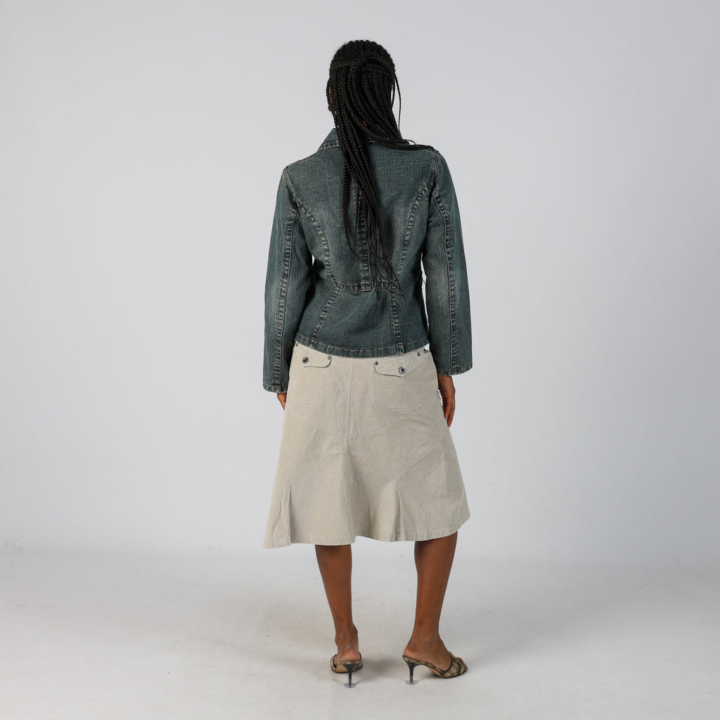 Beige Y2K Marlboro Classics Cord Skirt (S)