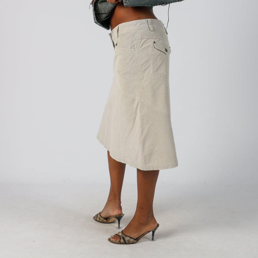 Beige Y2K Marlboro Classics Cord Skirt (S)