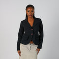 Navy Blue Y2K Blazer Pinstripe (S)