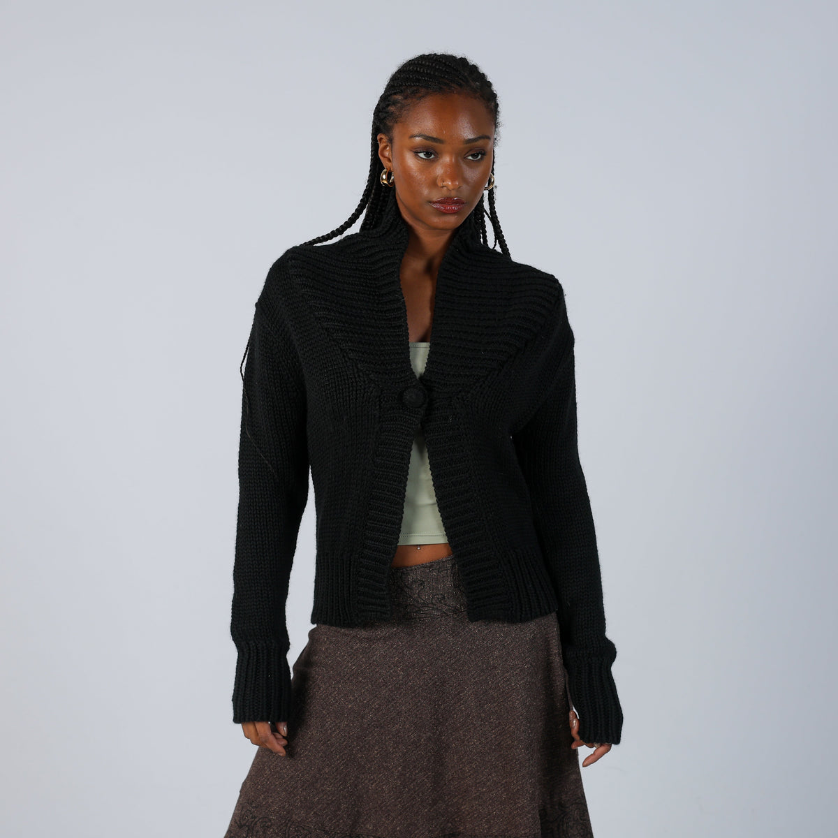 Black Y2K Rifle Jeans Cardigan (S)