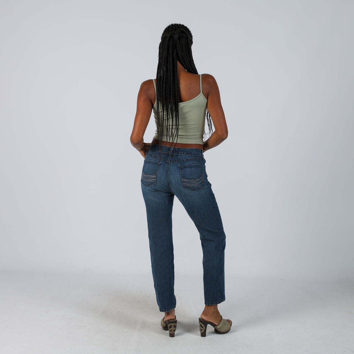 Blue Y2K Straight Jeans (XS)