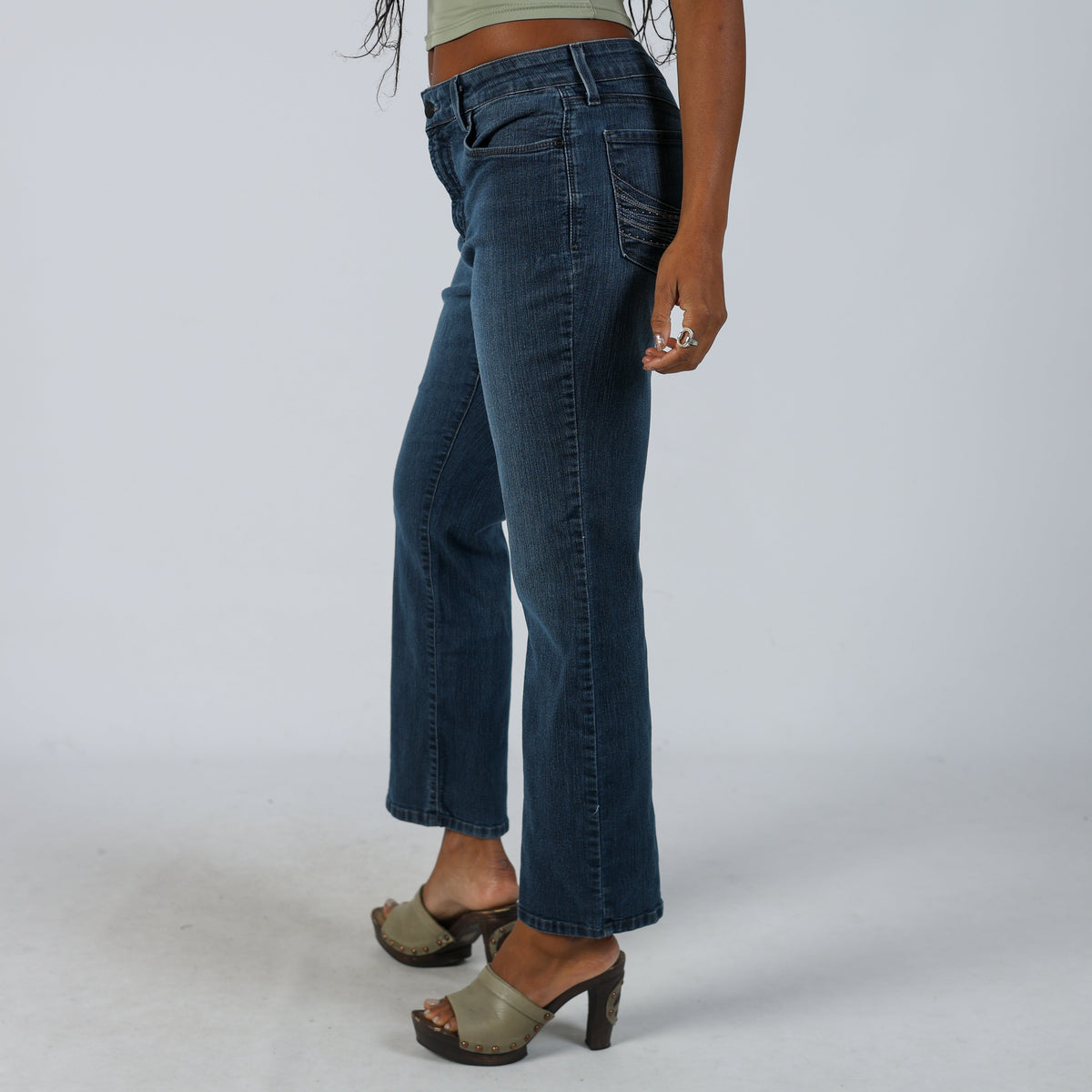 Blue Y2K Straight Jeans (XS)