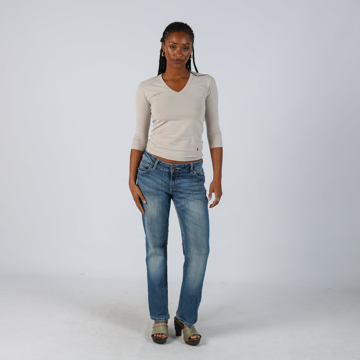 Blue Y2K Wrangler Straight Jeans (S)