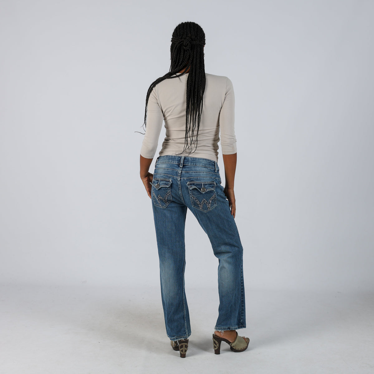 Blue Y2K Wrangler Straight Jeans (S)