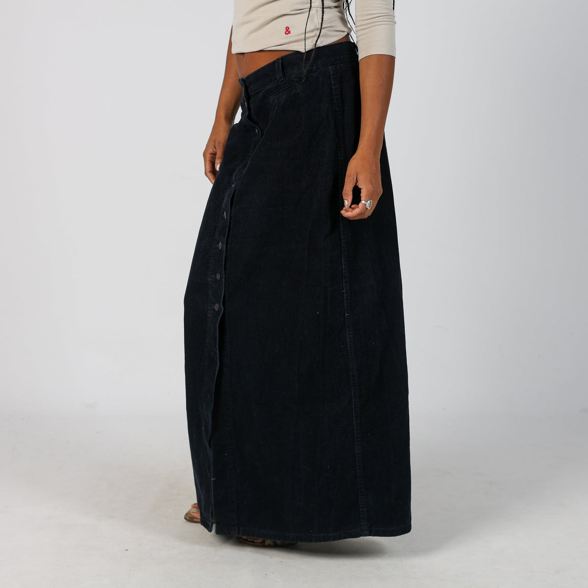 Navy Blue Y2K Kocca Cord Skirt (S)