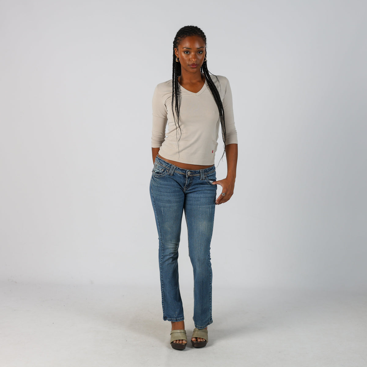 Blue Y2K Bootcut Jeans (S)
