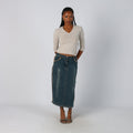 Blue Y2K Denim Midi Skirt (XS)