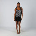 Black Y2K Please Woven Mini Skirt (XS)