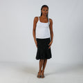 Black Y2K Woven Midi Skirt (XS)