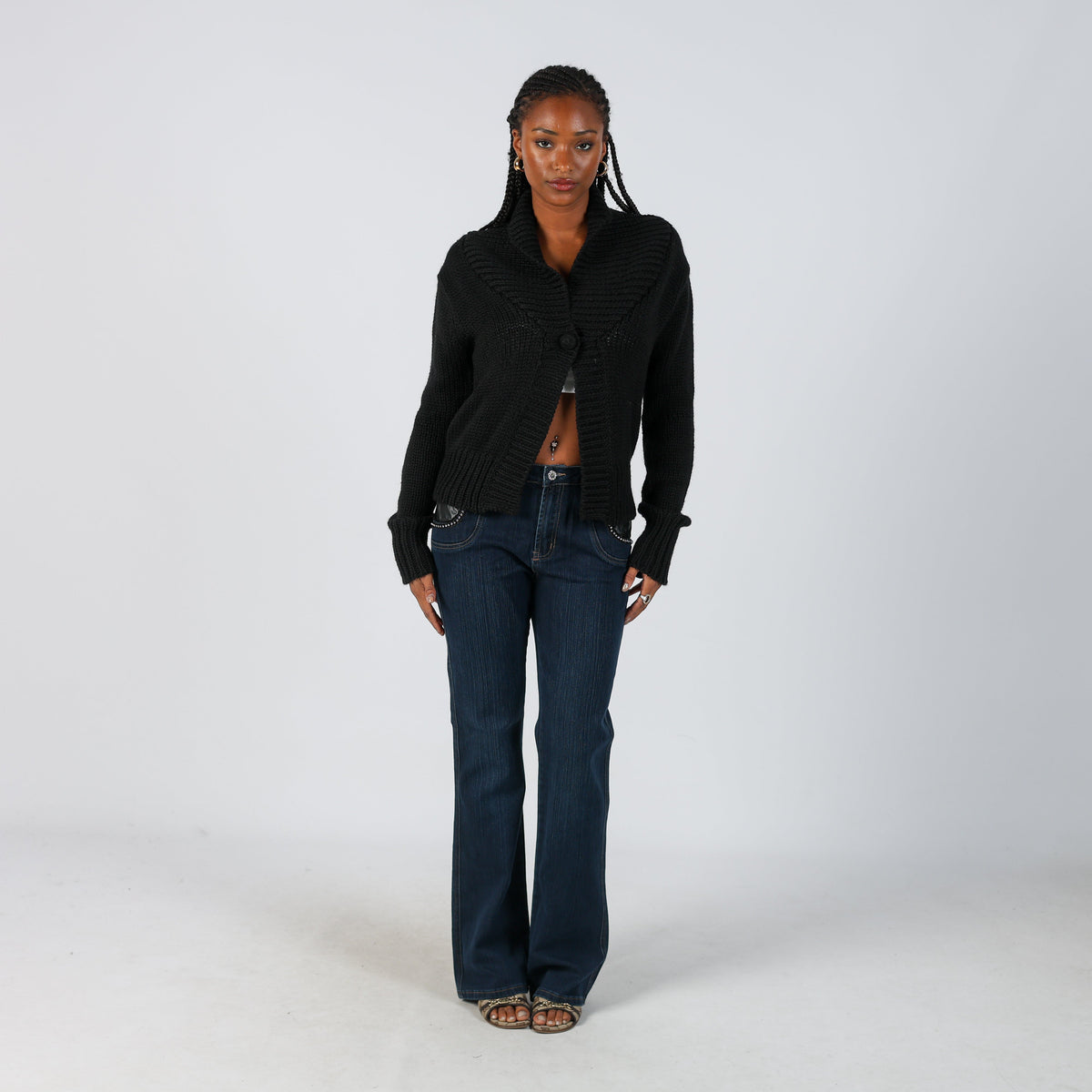 Blue Y2K Straight Jeans (XS)