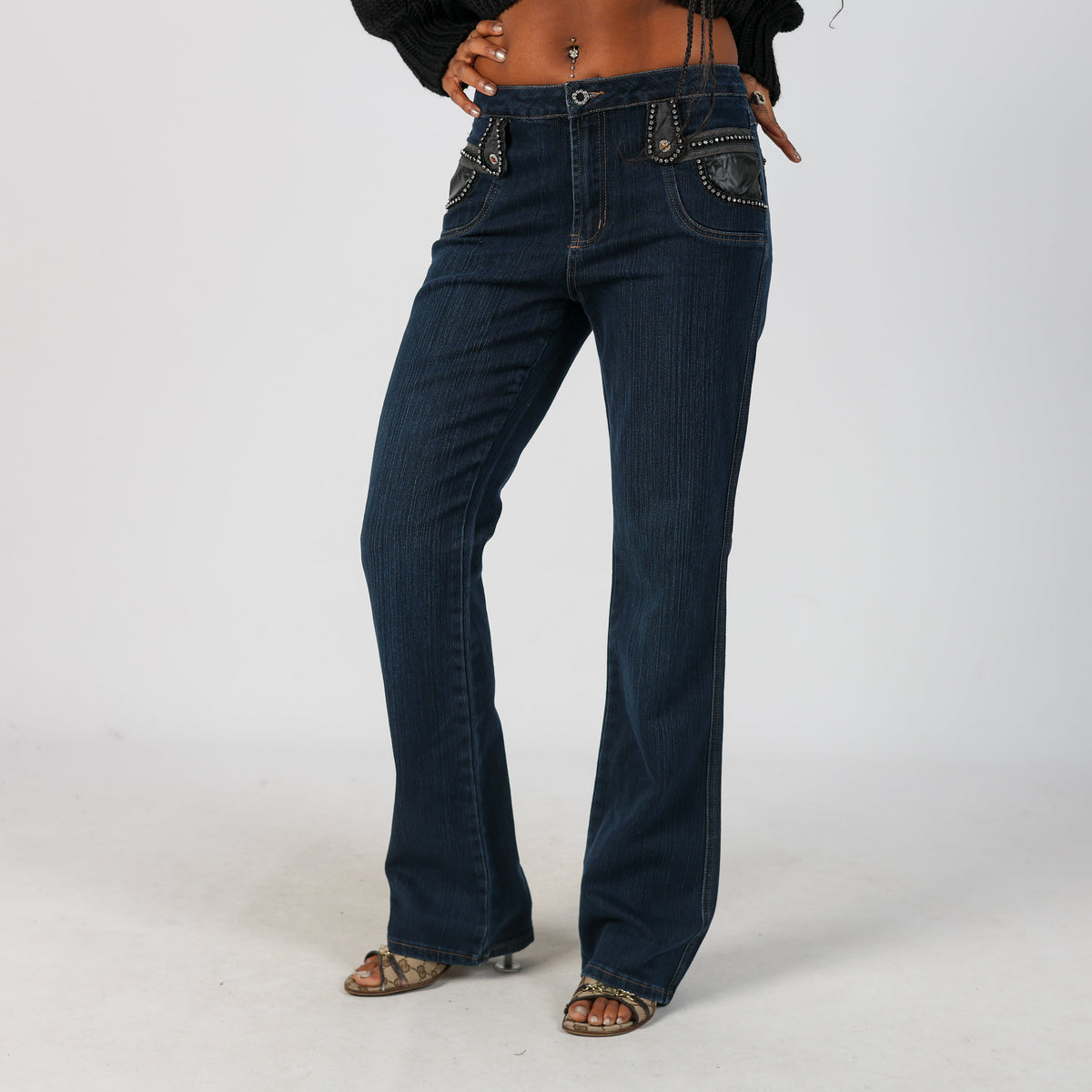 Blue Y2K Straight Jeans (XS)