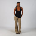 Tan Y2K Made in Italy Woven Trousers (S)