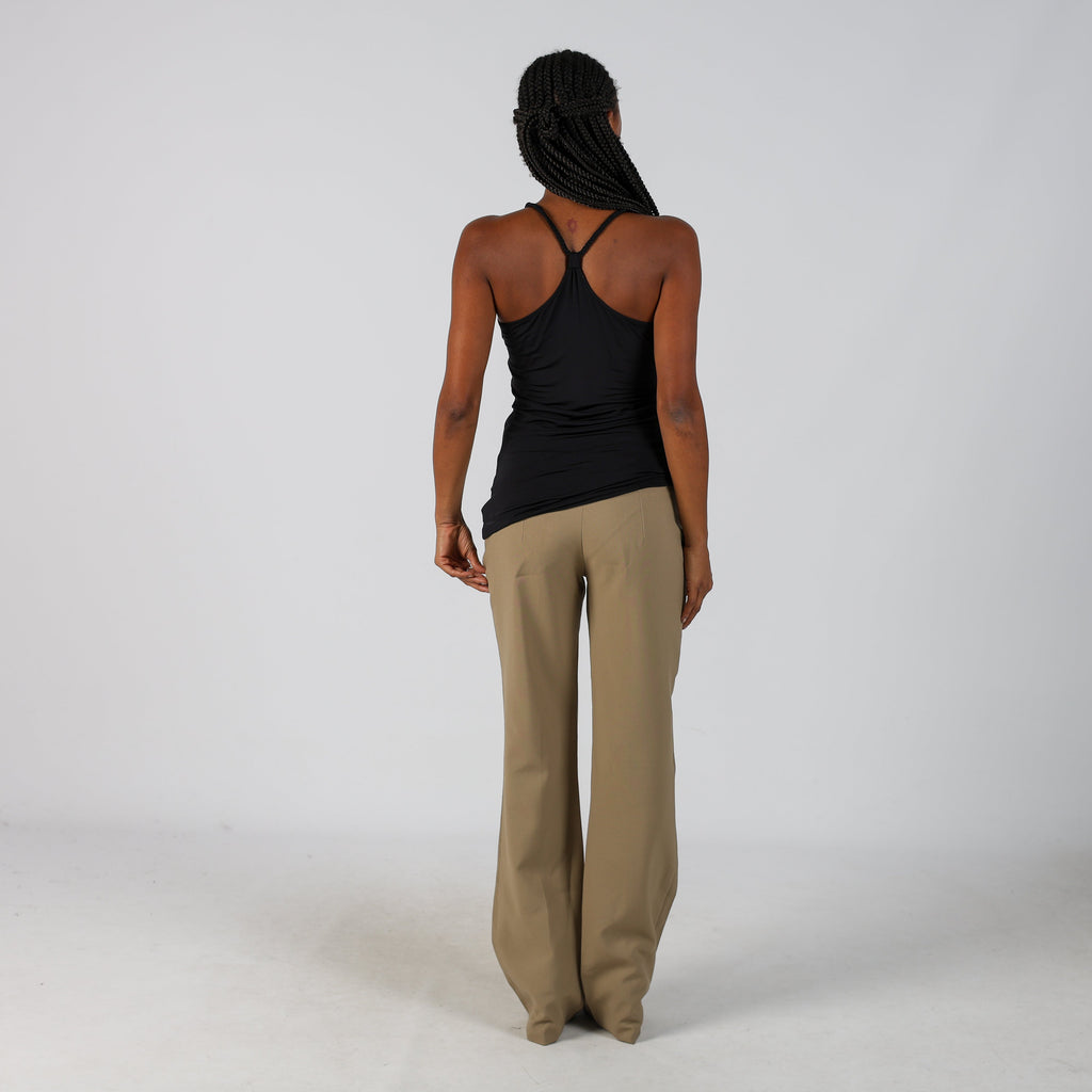 Tan Y2K Made in Italy Woven Trousers (S)