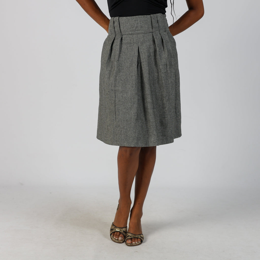 Grey Y2K Max&Co. Woven Midi Skirt (6)