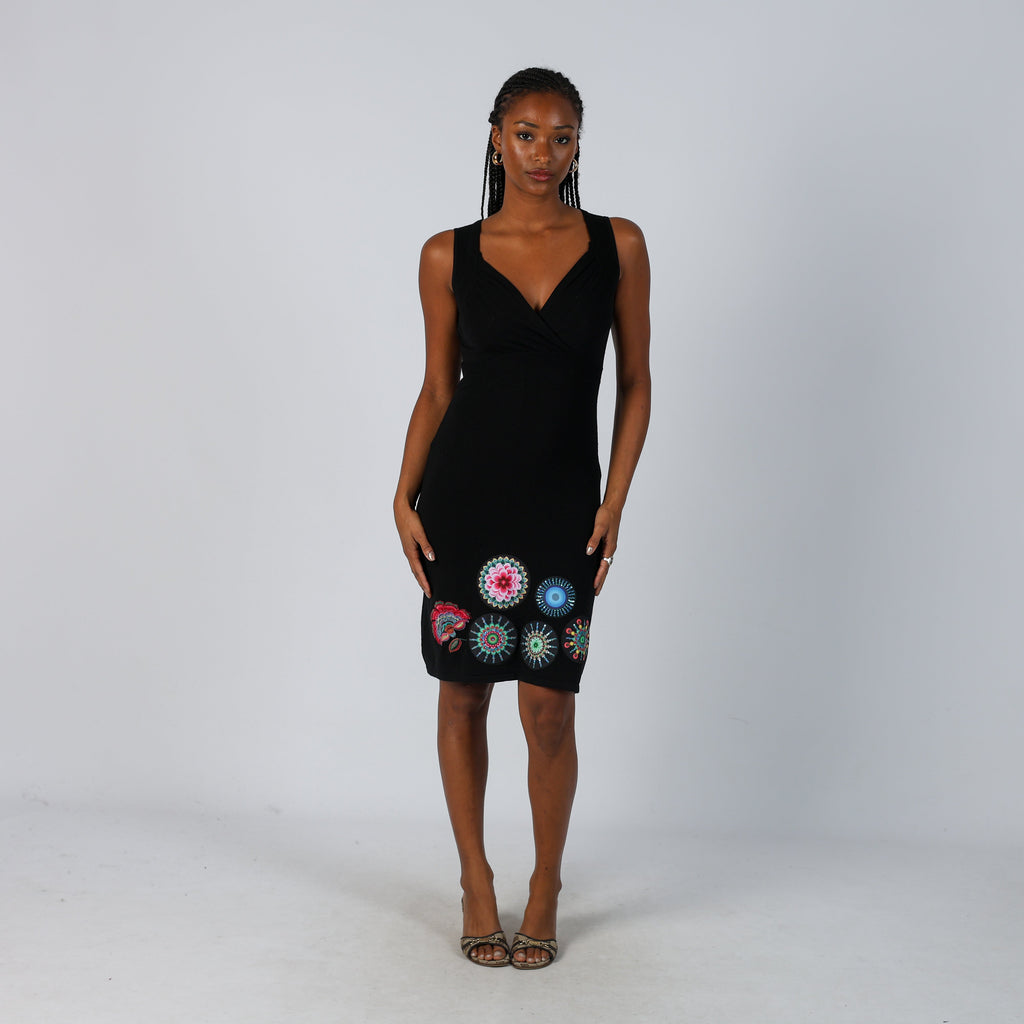 Black Y2K Desigual Woven Midi Dress (S)