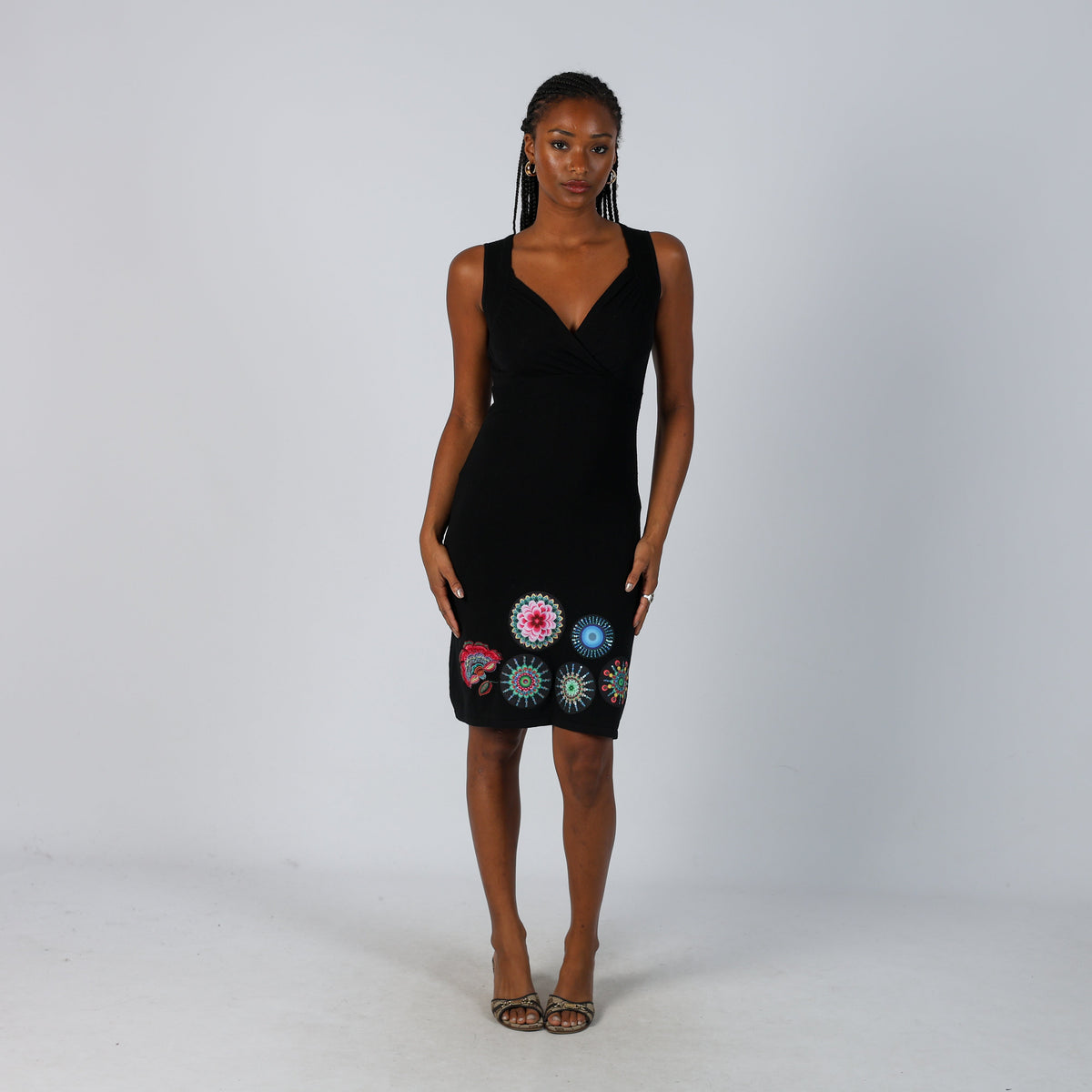 Black Y2K Desigual Woven Midi Dress (S)