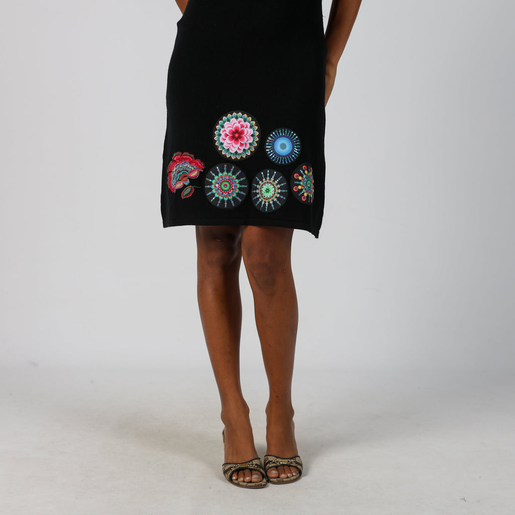 Black Y2K Desigual Woven Midi Dress (S)