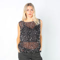 Black Y2K Cami Sheer Sequin (L)